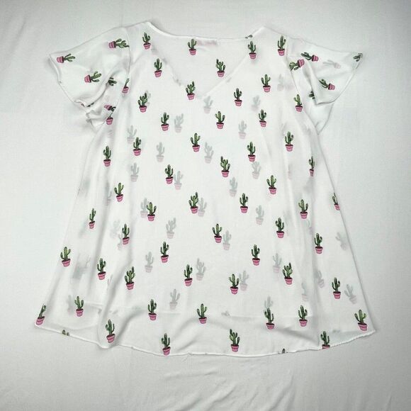 Buddy Love Avril Catus Print V Neck Blouse - Picture 2 of 7